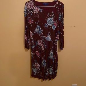 Floral maroon dress